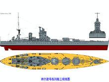 納爾遜號戰列艦三視線圖