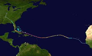 颶風厄瑪 路徑圖