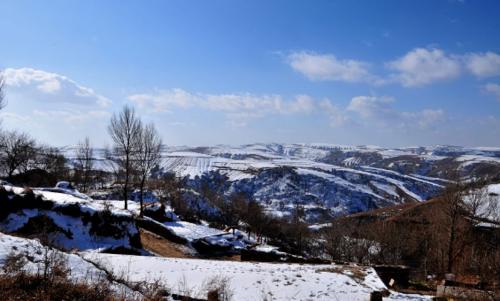 黃土高原雪景圖