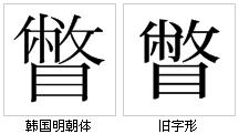 “瞥”字形對比