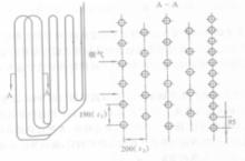 圖2 對流過熱器前排管束的拉稀結構