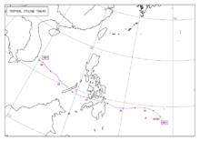 熱帶風暴布拉萬 路徑圖（JMA）