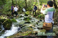 森林 瀑布 風景 山水 溪水 小河 山峰 雪景