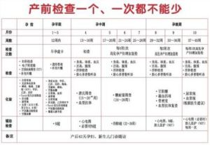 產檢時間表