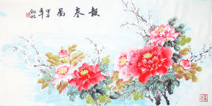  報春圖136cmx68cm