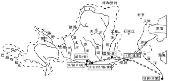 (中國古代都城遷移變化圖)