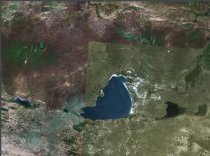 達里諾爾湖-Google Earth俯視圖