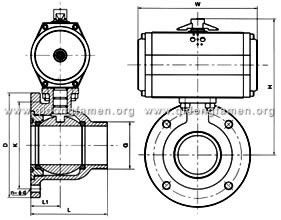 氣動放料球閥 結構圖