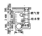 圖5 排水溝分開設定的綜合管溝(單位mm)