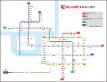 哈爾濱捷運線路示意圖（4號線5號線規劃版）