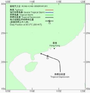 熱帶低壓15w路徑圖