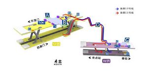 望京西站站內立體圖（13號線）