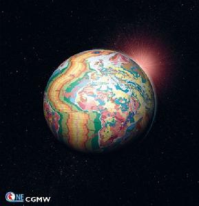 大地構造體系（圖）科學家繪製首個“裸露”地球