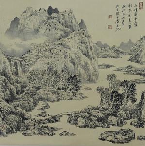 陳中濱《山峰樹影》