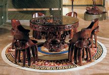 金藝尊木雕螃蟹餐桌椅
