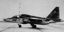 T-8M 原型機，由一架 Su-25UB 改裝而來