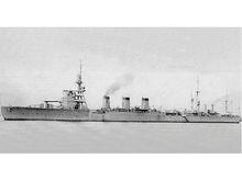 1922年4月下旬竣工交接的長良號輕巡洋艦，攝於佐世保軍港
