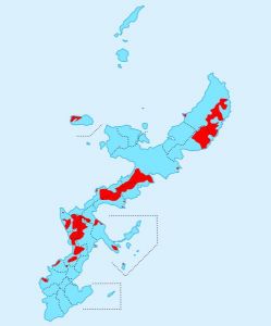 沖繩本島駐日美軍基地分布圖