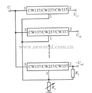 LM137組成的多路集中控制可調集成穩壓電源