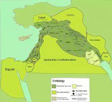 亞述帝國的最大控制區域