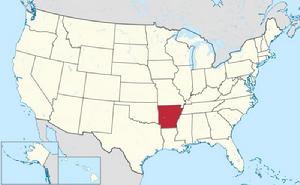 阿肯色州在美國的位置