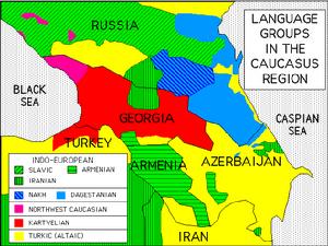 高加索語言地圖