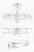 F3F-1戰鬥機的三視圖