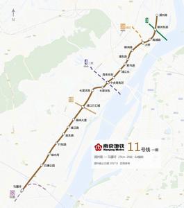 南京捷運11號線線路走向示意圖