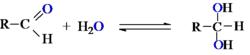 醛與水加成生成同碳二醇（不穩定）