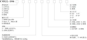 COLL-106系列的高溫液位開關選型表