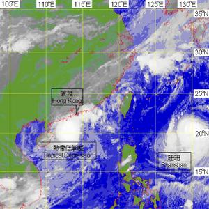 熱帶低壓15w雲圖