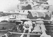在北極護航行動的英國皇家海軍貝爾法斯特號
