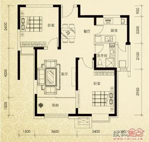 恆盛豪庭H2兩室兩廳一衛92㎡