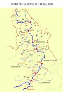 寮國南烏江流域水電項目規劃梯級地理位置