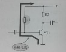 圖1-6 採用負極性電源供電的PNP型偏置電路