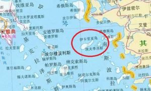 伊卡里亞島，位於愛琴海東南部海外。