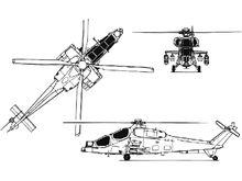 A-129武裝直升機三視線圖