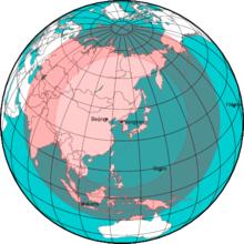 火星12彈道飛彈預估最大射程3700公里 (內圈), 6000公里 (外圈)