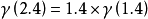 \gamma\left(2.4\right)=1.4\times\gamma\left(1.4\right)