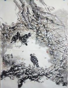 花鳥作品《香雪如梅》