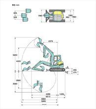 KX155系列久保田挖掘機作業範圍