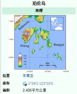 珀倫島是印度尼西亞的島嶼，位於中蘇拉威西省的最東端