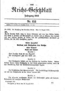 魏瑪憲法的頒布通告