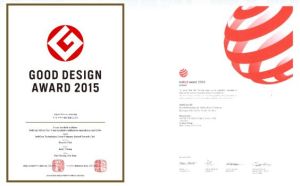 2015年榮獲德國紅點設計大獎、Good Design 等國際大獎