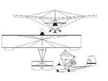 蜜蜂2號輕型飛機三視圖