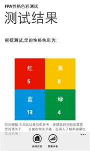 性格色彩測試結果