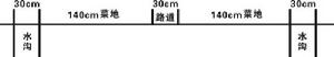 圖一大田開溝作畦示意圖