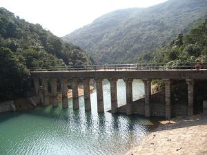 （圖）其中一座橫跨大潭水塘的行人天橋