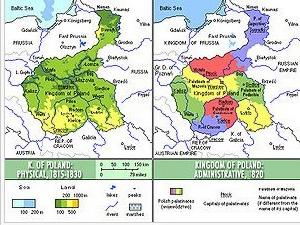 波蘭王國1815年至1830年間的疆域