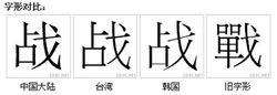 字形對比